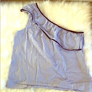 JCrew Size 6 Top Blue and White Striped 💙